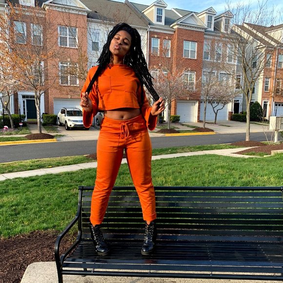 Sweaters - Orange 2 Piece Sweatsuit